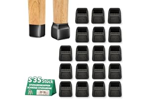 HELI MIAO 35 sztuk nasadek na nogi krzeseł, prostokątne, dopasowanie: 18-30 mm, bez hałasu, ochraniacze podłogi na krzesła, ochraniacze podłogi na nogi krzeseł z filcem, przezroczysty silikon, eliminują hałas i