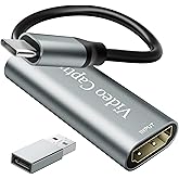 4K HDMI to USB Video Capture Card, Cam Link Capture Card, Type-C 1080P HD Video Recorder, Game Video Capture for Live Streami