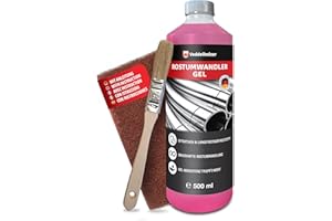 Veddelholzer Premium 500 ml gel convertitore di ruggine con panno abrasivo e pennello. Sbloccante antiruggine, protettivo antiruggine, rimozione antiruggine per metallo, auto, moto, bicicletta ecc
