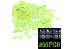 NICEMOVIC Pack of 200 Home Wall Ceiling Glow in The Dark Stars Stickers Decal Baby Kids Bedroom