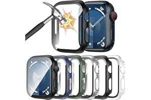 HAANILKYI 6 Stück Schutzhülle mit Displayschutzfolie Kompatibel mit Apple Watch SE/6/5/4 40mm, Rundum Ultradünne PC Hard Hülle Kratzfest Schutzhülle für iWatch 40mm