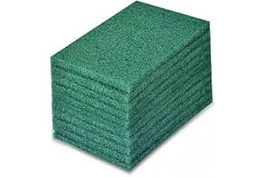 JEGRUDA Scotch Brite Lot de 10 tampons à récurer robustes pour le nettoyage de la vaisselle, de la cuisine et des grilles métalliques Vert 15,2 x 10,2 x 0,8 cm