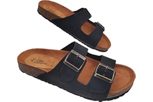 Primo Calzature Ottime Ciabatte Uomo Aperte in Vera Pelle, Sandali Estivi Doppia Fascia, Comfort Inimitabile, Vero Made in Italy