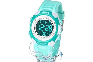 Juboos Reloj Digital Deportivo para Niños,7 Colores con Luz led,Resistente al Agua, con Alarma,Cronómetro,Reloj de Pulsera para Niños y Niñas de 5 a 18 Años
