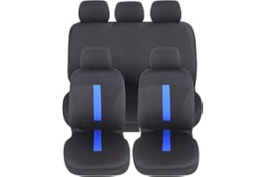 Auto Accessori Lupex Fundas Asientos Coche Universal, Tejido Poliester, Juego Fundas Asientos adaptables, No SUV (Delantero y Trasero, C - Azul Claro)