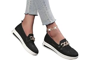 JINGAN Baskets Confortables pour Femmes, Chaussures Plates pour Femmes avec voûte Plantaire, Orthopédique décontracté Respirant pour Le Trava, Le Shopping, la Marche, la pêche, Le