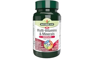 Natures Aid Multivitamins & Minerals – One-a-Day High Potency Daily Multi-Vitamin Supplement inc. B12 & Zinc – Supports Energy, Bones, Immunity, Hair, Nails – Vegan, Non-GMO, Gluten-Free – 90 Tablets