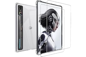 MEMELOKA Custodia per Redmagic Astra Gaming Tablet 9.06 Pollici + 2 Pezzi Vetro Temperato, Cover Protezione in TPU Morbido Ultra-Sottile con Airbag in Silicone Rinforzato