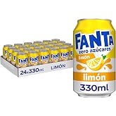 Fanta Lemon Zero Sugar, Lemon Soda 330 ml, Pack 24 | Lemon Drink with No Added Sugars, Low Calorie, Fruit Juice, Great for Me
