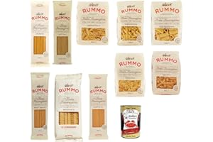 ‎ITALIAN GOURMET E.R. Rummo Pasta Mix 10 x 500 g – 5 kg Italian Durum Wheat Semolina Noodles (Linguine, Spaghetti, Penne, Mezzi Rigatoni, Fusilli, Farfalle, Pasta Mista etc.), Boil-Proof al Dente + Italian Gourmet Polpa