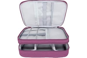 Ruyosn Kabel Organizer Tasche Wasserdicht Kabeltasche Groß Festplattentasche Elektronische Tasche Doppelschicht Elektro Organizer Cable Bag Elektronik Zubehör Organisator Kabel Power Bank lila