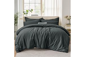 Tifschlaf King Size Duvet Cover Sets - Kingsize Bedding Set with 2 Pillowcases - Ultrasoft Brushed Microfiber Quilt Bed Cover with Zip Fastening, Dark Grey (230x220)
