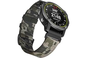 ANBEST Nylon Pulsera Compatible con Fenix 6X/Fenix 6X Pro/Fenix 5X Correas - Brazalete de Liberación Rápida con Hebilla de Tornillo para Fenix 3/Descent MK1/Tactix Delta para Mujeres y Hombres