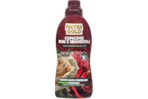 NutriGold® fertilizante Rosas y Flores | Abono para Rosas, Flores y Plantas con Flor - Floraciones Ricas e Intensas - 100% Natural Km0 - Sólido 700g + 50g Gratis
