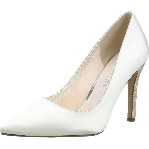Rainbow Club Damen Brautschuh Jara – Elfenbein Satin Pumps, 6,5 Cm Absatz