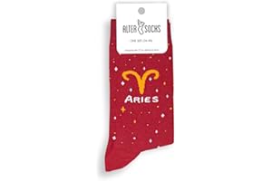 ALTER SOCKS Calcetines divertidos | Calcetines con signo del zodiaco para hombre y mujer | regalo del signo del zodiaco | medias unisex talla 36 – 45
