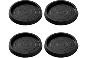 VooGenzek 4 Pièces 6.4cm Patin Rond Antidérapant en Caoutchouc, Bed Sofa Wheel Anti-Slip Pad, Pied en Caoutchouc Pad, pour Lit Armoire Canapé Chaise Table, Noir