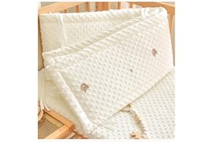 ZIROXI Paracolpi Lettino, Morbido,Fibra di Poliestere Paracolpi Lettino Neonato Lavabile,Completamente Protettivo Paracolpi Antisoffoco Lettino per La Sicurezza del Bambino,180x28cm