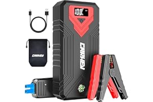 CARHEV Starthilfe Powerbank für pkw, 4000A Auto Starthilfe Powerbank (Bis Zu 8,0L Benzin Oder 8,0L Diesel), 12V Jump Starter Powerbank mit USB Schnellladung und LED Taschenlampe