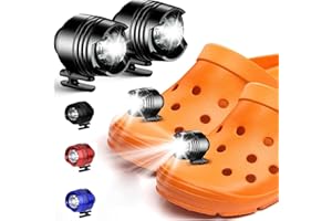 beseloa Croc Lights, 2Pcs LED Croc Headlights with IPX5 Waterproof, Croc Torch for Walking, Cycling, Running at Night, 3 Light Modes Headlights, Lasting 8 Hours, Shoe Charms for Adults, Kids