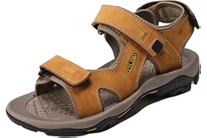 ZYLDK Sandale Homme Cuir Été Bout Ouvert Sandale de Sport Été Extérieur Chaussures de Sport d'eau Plage Confortable
