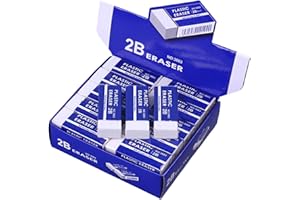 CIOUYAOS 30 Pack Rubber Eraser, Plastic Latex Free Pencil Rubbers, Easy to Erase White Rubbers Erasers for Kids Artists Drawing School Office