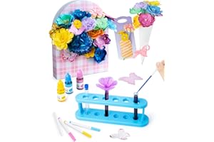 Kiztoys Activité Manuelle Fille, Création Bouquet DIY Jouet pour Les Enfant de 6 7 8 9 10 12 Ans, Kit de Teinture de Fleurs en Papier, Cadeau Anniversaire Les Cadeaux de Noël Fille