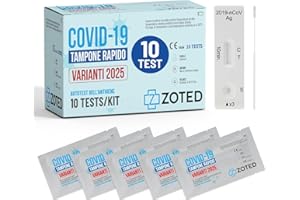 MEKIÀ ZOTED – 10 tamponi 19 rapido 2025 - Test Nasali per Nuove Varianti - Tampone Alta Sensibilità - Certificati per Uso Domestico - Risultato Immediato