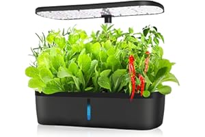 RoseFlower Sistema di coltivazione idroponica, 12 cialde Giardino Di Erbe Da Interno, Kit Germinazione Intelligente Idroponica Completo con Altezza Regolabile Luce LED per Coltivazione Indoor Piante