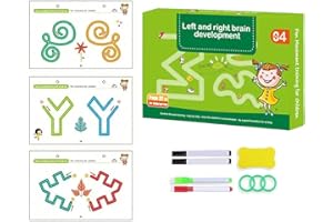 TANGDUDU Scribble Smart Workbook - Développement du Cerveau Gauche et Droit, Cahier Effaçable, Réutilisable, Cahier pour Apprendre à Écrire, Cahier Écriture Maternelle, Montessori Cahier Activité 2 3 4 5 6 Ans