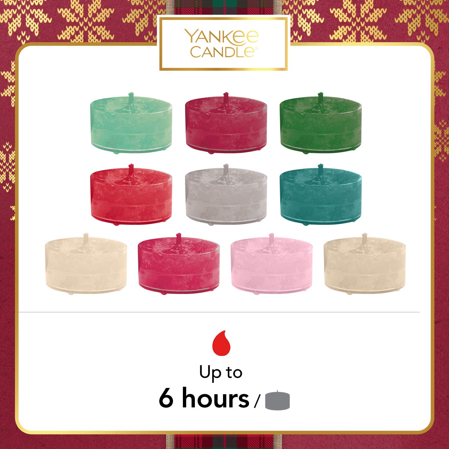 Yankee Candle Gift Set with 10 Scented Tea Lights and 1 Tea Light Holder, Festive Christmas Tree