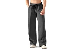 ineepor Pantaloni Tuta Uomo Invernali Baggy Felpati Pile Cotone Caldi Gamba Larga Dritti Pantalone Sportivi Running Larghi Casual Joggers con Tasche Laterali Coulisse e Elastico in Vita XS-5XL