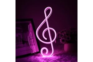 AOOTE Insegna al Neon LED, Targa al neon con nota musicale, Luce a LED Alimentata a Batteria/USB, LED Insegna con Luce al Neon, Kids Room Party Festive Decor Luci al Neon