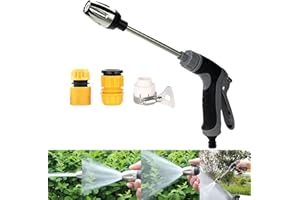 RECITEM Nettoyeur turbo pour tuyau d'arrosage, buse haute pression/seringue, débit d'eau réglable, pistolet à eau haute pression, nettoyeur haute pression pour tout tuyau d'arrosage (1 pièce)