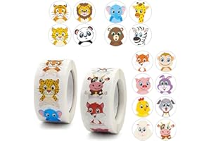 MOUNT KUMGANG 2 Rollen Tier Belohnungsaufkleber, Belohnung Aufkleber, Motivationsaufkleber, für Kinder, Party, Favors, Geschenken, Lehrer und Eltern, Klassenzimmer