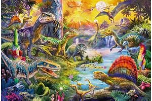 Schmidt Games 56372 Dinosaurs, 60 pieces children's puzzle, with add-on (dinosaur figure set)