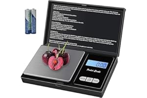 elzle Bilancia tascabile, Bilancia di Precisione 500g/0.01g Bilancino Precisione con con Display LCD e 7 Unità per Cucina,Farmaci, Gioielli, Coin.(2 Batterie Incluse)