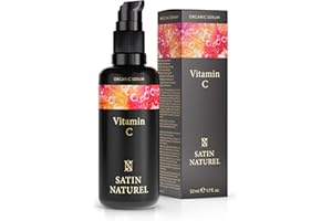 SATINNATUREL Serum de Vitamina C 50 ml - ORGANICO y Vegano - Antiedad, Antiarrugas y Antimanchas - Contorno de Ojos y Piel Firme, Radiante y Suave - Doble Complejo de Vitamina C, E, Aloe Vera - Satin Naturel