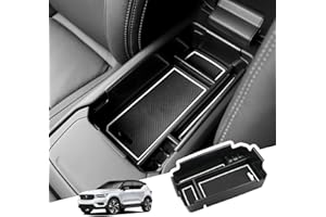 BIBIBO Biały organizer na konsolę środkową do Volvo XC40 2018-2022, plastikowy podłokietnik, pudełko do przechowywania, uporządkowane miejsce do przechowywania małych przedmiotów