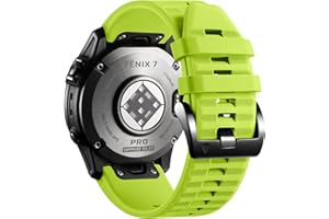 Pasek Laffav kompatybilny z Garmin Fenix 6 Pro/Fenix 6/Fenix 7/Fenix 7 Pro/Fenix 5/5 Plus, silikonowy zamiennik QuickFit 22 mm do Garmin Instinct/Approach S60/S62/Garmin Forerunner 945/935,Limonka