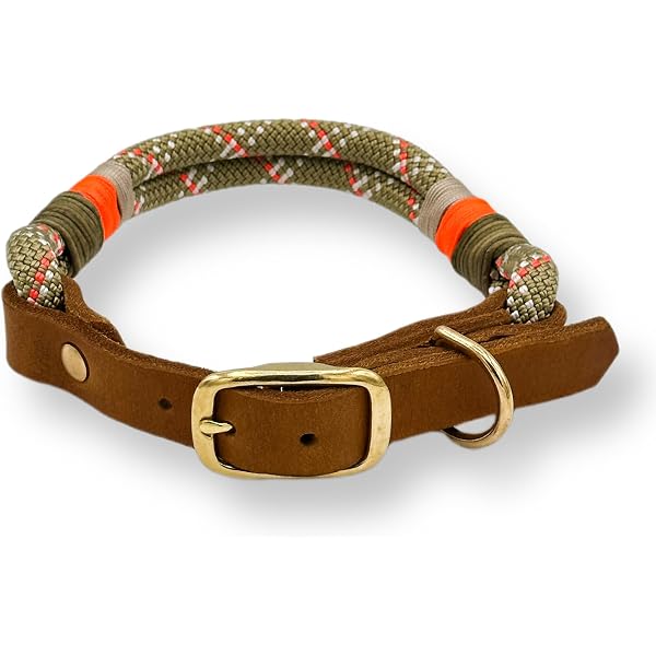 ALMADOG Hundehalsband Abby – Weiches Fettleder, Geflochten, Made In Germany, Kastanienbraun XS (27–33 Cm)