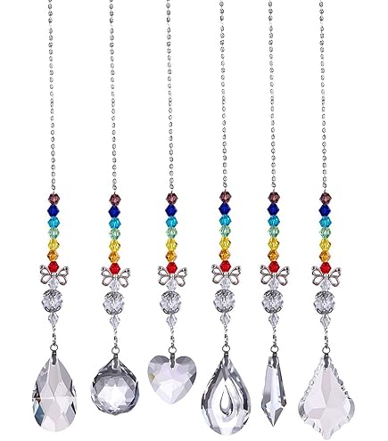 Carillon Attrape-soleil Avec Boule Cristal Et Perles Chakra - Décoration Fenêtre Ou Extérieur 40,7 Cm