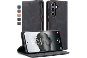 U ULTIMATE24STYLE Premium Leder Flip Hülle für Samsung Galaxy S24 5G – [Inklusive kratzfestem Displayschutz] – 360° Rundum-Schutz mit Kartenfächern, Magnetverschluss & Standfunktion – S24 (Schwarz, Samsung S24)
