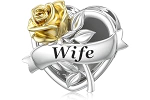 LANBEIDE Family Charms, 925 Sterling Silver Love Heart Flower Charms Bead fit Pandora Bracelet Mom Sister Friends Wife Charms Present for Women