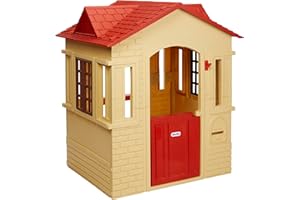 little tikes Cape Cottage Playhouse - With Working Doors, Windows & Shutters - Interactive - Active Play Promotes Physical Development - Indoor or Outdoor Use - Tan