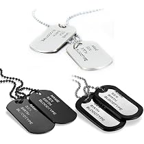 Edelstahl Dog Tag Hundemarke Erkennungsmarke Schwarz Munition Kreuz + 60cm Kette