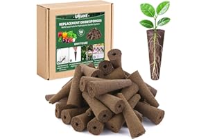 UNIANE 50 Stück Anzuchtschwämme für Hydrokultur,Wachstumsschwämme,Hydrokultur-Anbausystem-Pods,Ersatz Zuchtschwämme,Hydroponic Anzucht,General Hydroponics,Starterstecker für Samen Oder Stecklinge