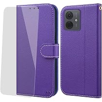 Motorola G55 Flip-Lederhülle Mit Panzerglas – Kartenfächer, Standfunktion & Militärschutz, Schwarz