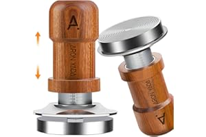 AronYada tamper 51mm, prensador de cafe,30LB Auto- Calibrated tamper 51mm, Dual Spring Loaded Tamper with 304 Stainless Steel Ripple Base fits for Delonghi Series and Other 51mm Portafilter