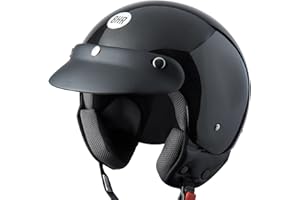 BHR Casco Demi-Jet 803 SIMPLY, Práctico Casco de Scooter Homologado ECE, Casco Jet de Motocicleta con Almohadilla Facial Extraíble y Cierre Micrométrico